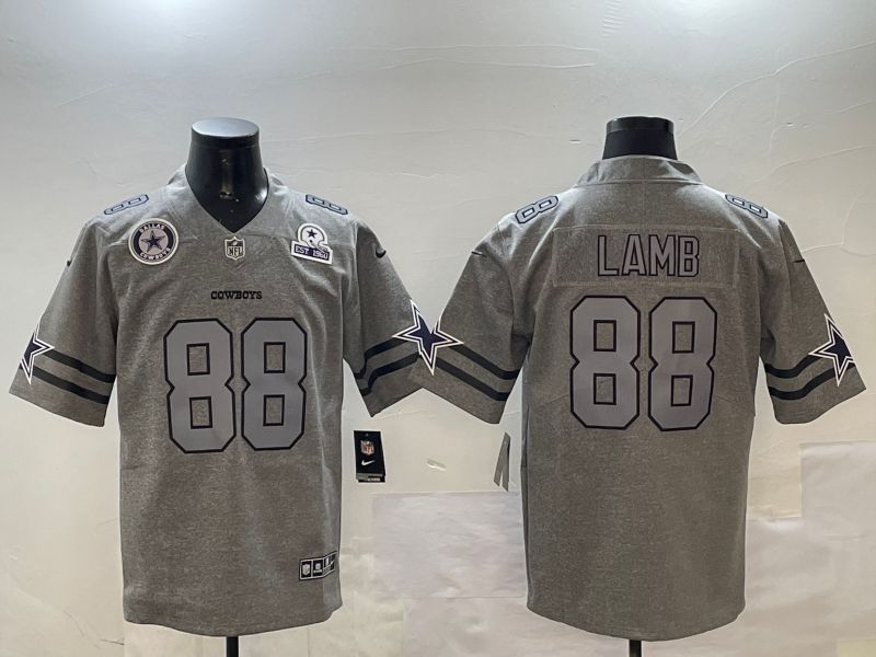Men Dallas Cowboys #88 Lamb Grey Throwback 2024 Nike Limited NFL Jersey style 01153->dallas cowboys->NFL Jersey